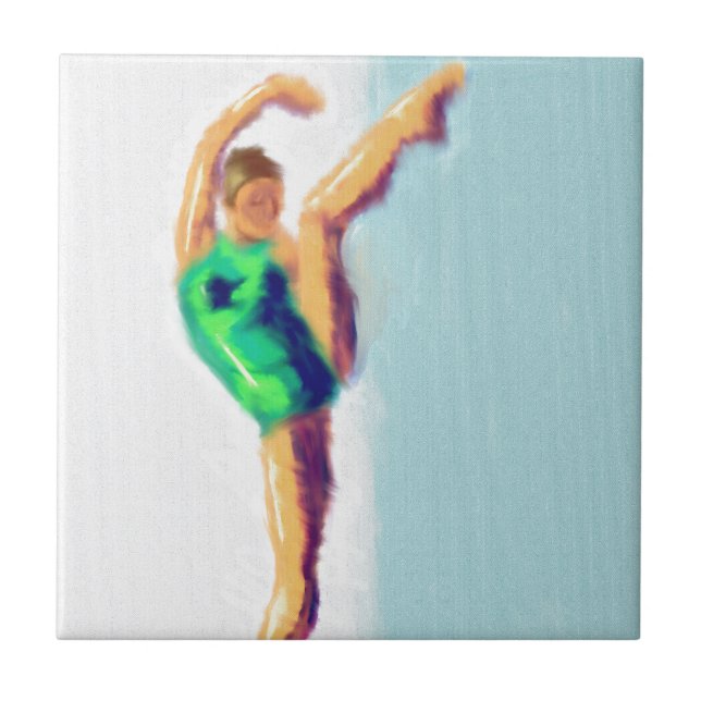 Azulejo De Cerámica Arte aumentado pierna del bailarín (Frente)