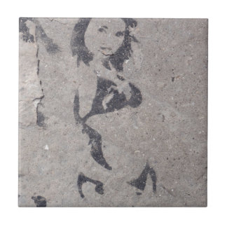 Azulejo De Cerámica Arte callejero en bikini Chica