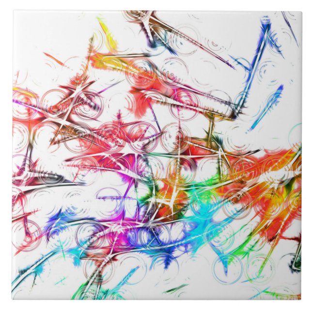 Azulejo De Cerámica Arte colorido (Frente)