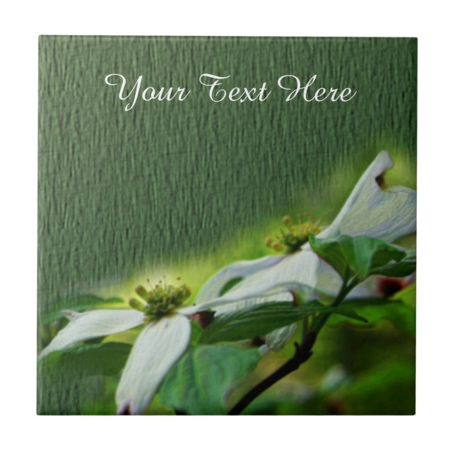 Azulejo De Cerámica Arte de flores en dogwood Blossoms (Frente)