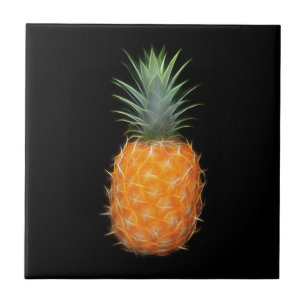 Azulejo De Cerámica Arte de Fruta Ananás Neon Brillante