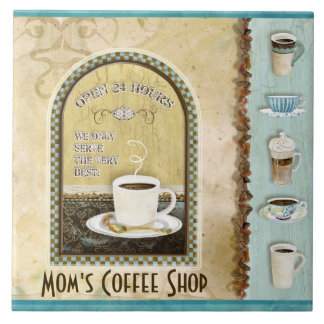 Azulejo De Cerámica Arte de la cocina de Java Latte de la cafetería