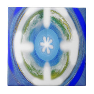 Azulejo De Cerámica Arte de la eternidad azul