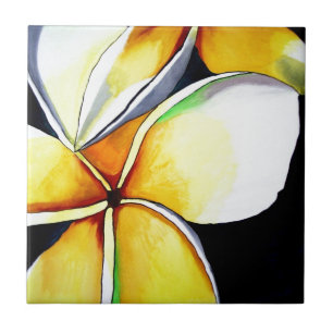 Azulejo De Cerámica Arte de la flor del Frangipani