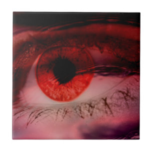 Azulejo De Cerámica Arte de ojos rojos flotante