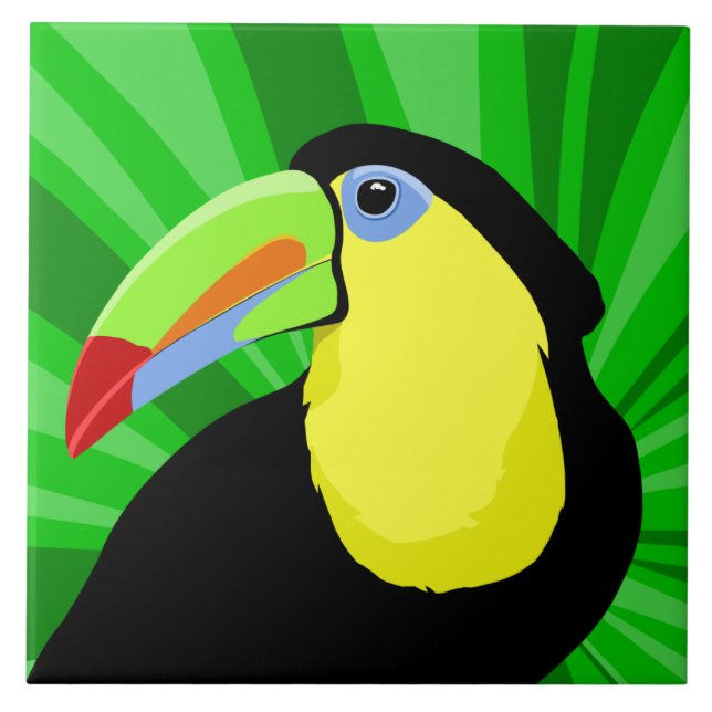 Azulejo De Cerámica Arte de Toucan (Frente)