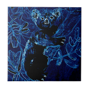 Azulejo De Cerámica Arte de vida salvaje Koala Bear Blue