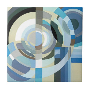 Azulejo De Cerámica Arte Deco Vintage Pochoir Formas Geométricas Jazz