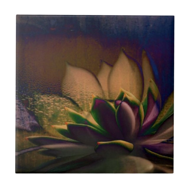 Azulejo De Cerámica Arte digital de plantas (Frente)
