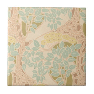 Azulejo De Cerámica arte floral floreciendo art nouveau