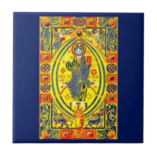 Azulejo De Cerámica Arte folclórico bizantino Jesús