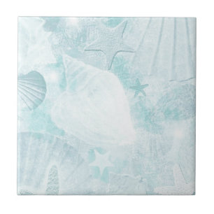 Azulejo De Cerámica Arte gráfico de conchas marinas sutiles
