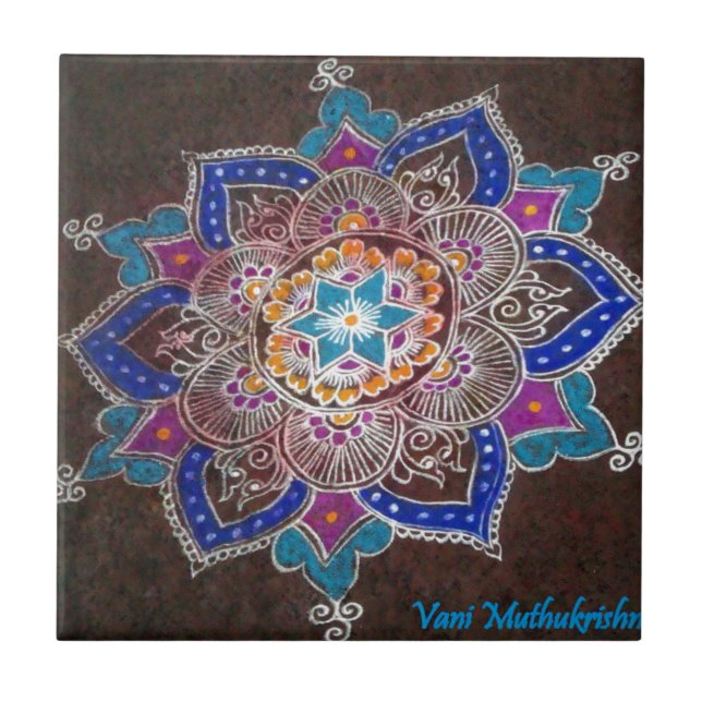 Azulejo De Cerámica Arte hindú (Frente)