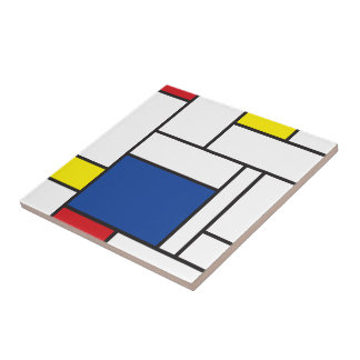 Azulejo De Cerámica Arte Moderno De Stijl Geométrico Minimalista Mondr