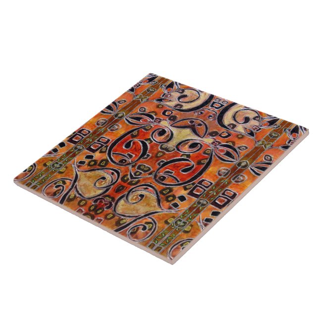 Azulejo De Cerámica Arte Nouveau (pintura) (Lado)