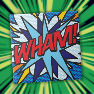 Azulejo De Cerámica Arte Pop de Cómic Retro Divertido WHAM