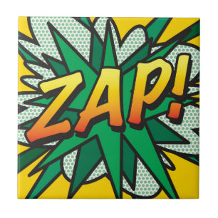 Azulejo De Cerámica Arte Pop de Cómic Retro Divertido ZAP