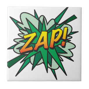 Azulejo De Cerámica Arte Pop de Cómic Retro Divertido ZAP