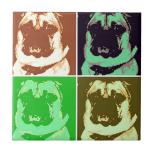 Azulejo De Cerámica Arte pop de pug