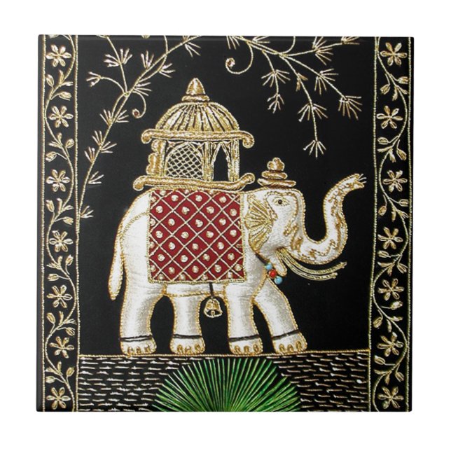 AZULEJO DE CERÁMICA ARTE REAL DEL PASEO ZARI DEL ELEFANTE INDIO (Frente)