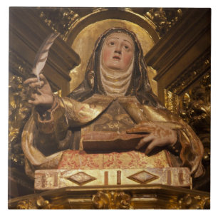 Azulejo De Cerámica Arte religioso en representación de Santa Teresa