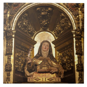 Azulejo De Cerámica Arte religioso que representa a Santa Teresa