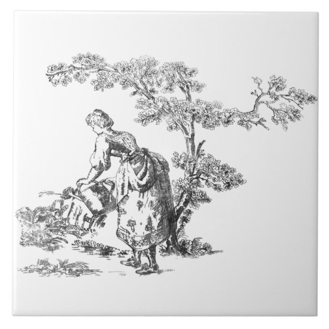 Azulejo De Cerámica Arte rural antiguo (Frente)