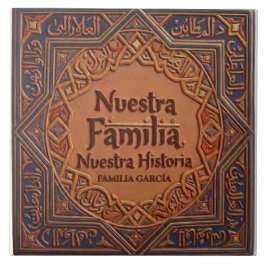 Azulejo De Cerámica Artesanal: "Nuestra Familia, Nuestra H