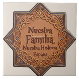 Azulejo De Cerámica Artesanal: "Nuestra Familia, Nuestra H