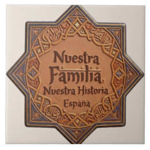 Azulejo De Cerámica Artesanal: "Nuestra Familia, Nuestra H