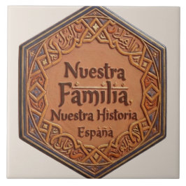 Azulejo De Cerámica Artesanal: "Nuestra Familia, Nuestra H