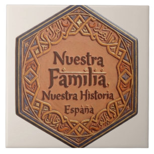Azulejo De Cerámica Artesanal: "Nuestra Familia, Nuestra H