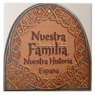 Azulejo De Cerámica Artesanal: "Nuestra Familia, Nuestra H