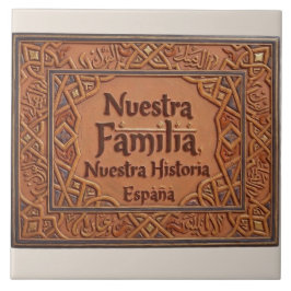 Azulejo De Cerámica Artesanal: "Nuestra Familia, Nuestra H