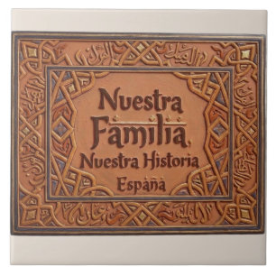 Azulejo De Cerámica Artesanal: "Nuestra Familia, Nuestra H