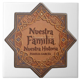 Azulejo De Cerámica Artesanal: "Nuestra Familia, Nuestra H