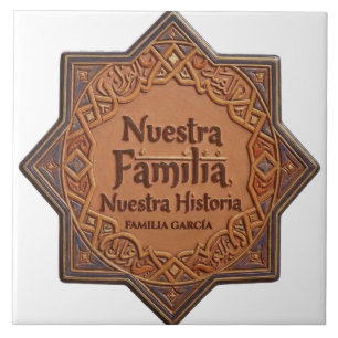 Azulejo De Cerámica Artesanal: "Nuestra Familia, Nuestra H