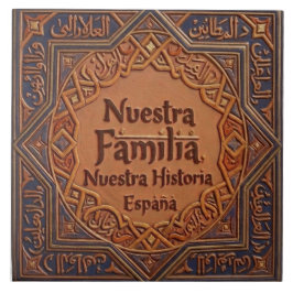 Azulejo De Cerámica Artesanal: "Nuestra Familia, Nuestra H