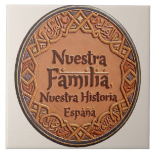 Azulejo De Cerámica Artesanal: "Nuestra Familia, Nuestra H