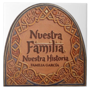 Azulejo De Cerámica Artesanal: "Nuestra Familia, Nuestra H