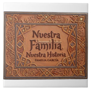 Azulejo De Cerámica Artesanal: "Nuestra Familia, Nuestra H
