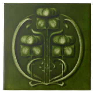 Azulejo De Cerámica Artesano floral de la mayólica de Nouveau Deco del