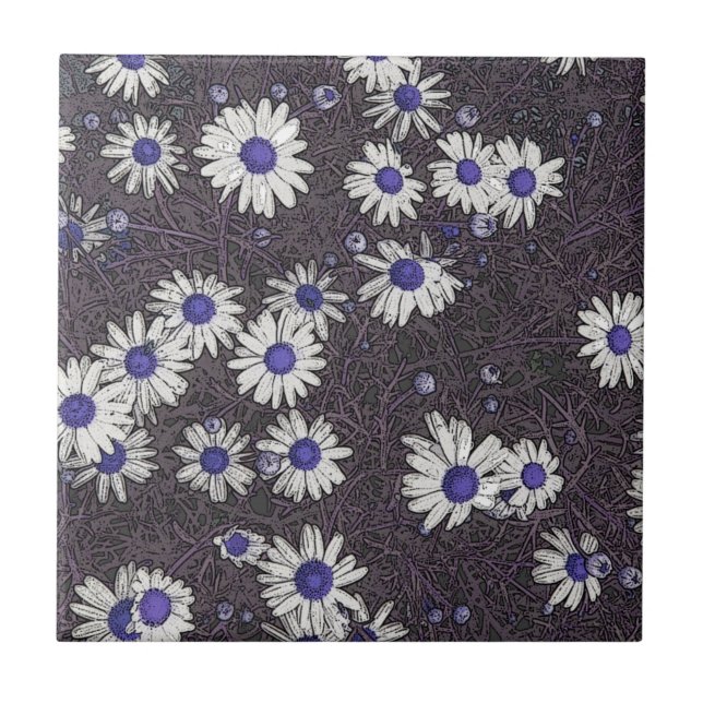 Azulejo De Cerámica Artsy Daisies (Frente)