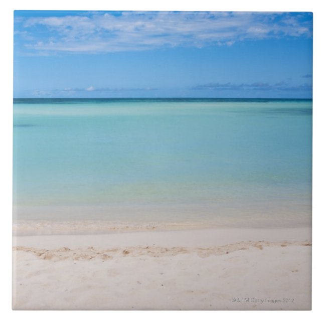 Azulejo De Cerámica Aruba, playa y mar 3 (Frente)