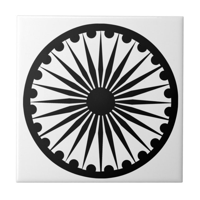 Azulejo De Cerámica Ashoka Chakra (Frente)