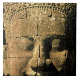 Azulejo De Cerámica Asia, Camboya, Siem Reap. Angkor Thom, cabezas de
