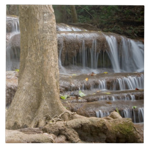 Azulejo De Cerámica Asia, cascada en la frontera entre Tailandia