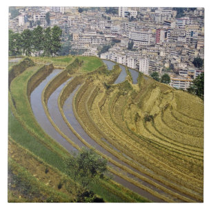 Azulejo De Cerámica Asia, China, provincia de Yunnan, Jinping. Jinping