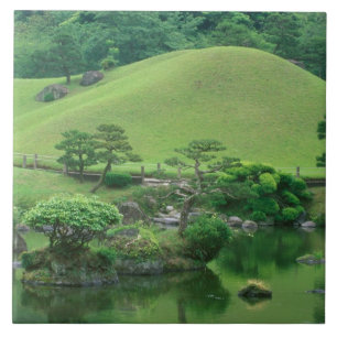 Azulejo De Cerámica Asia, Japón, Kumamoto, Suizenji Koen