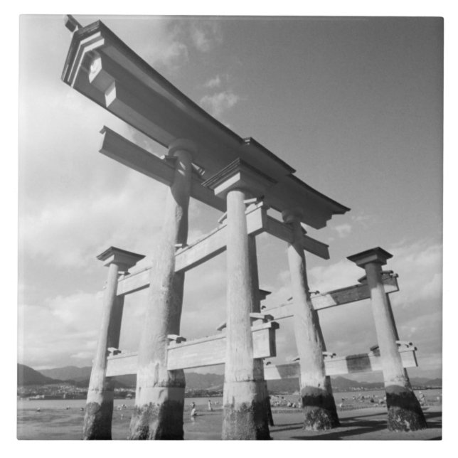 Azulejo De Cerámica Asia, Japón, Miyajima. La Puerta de Torri. (Frente)